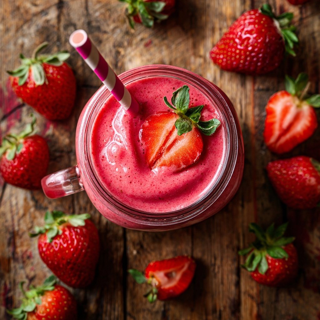 Strawberry Vanilla Breakfast Smoothie