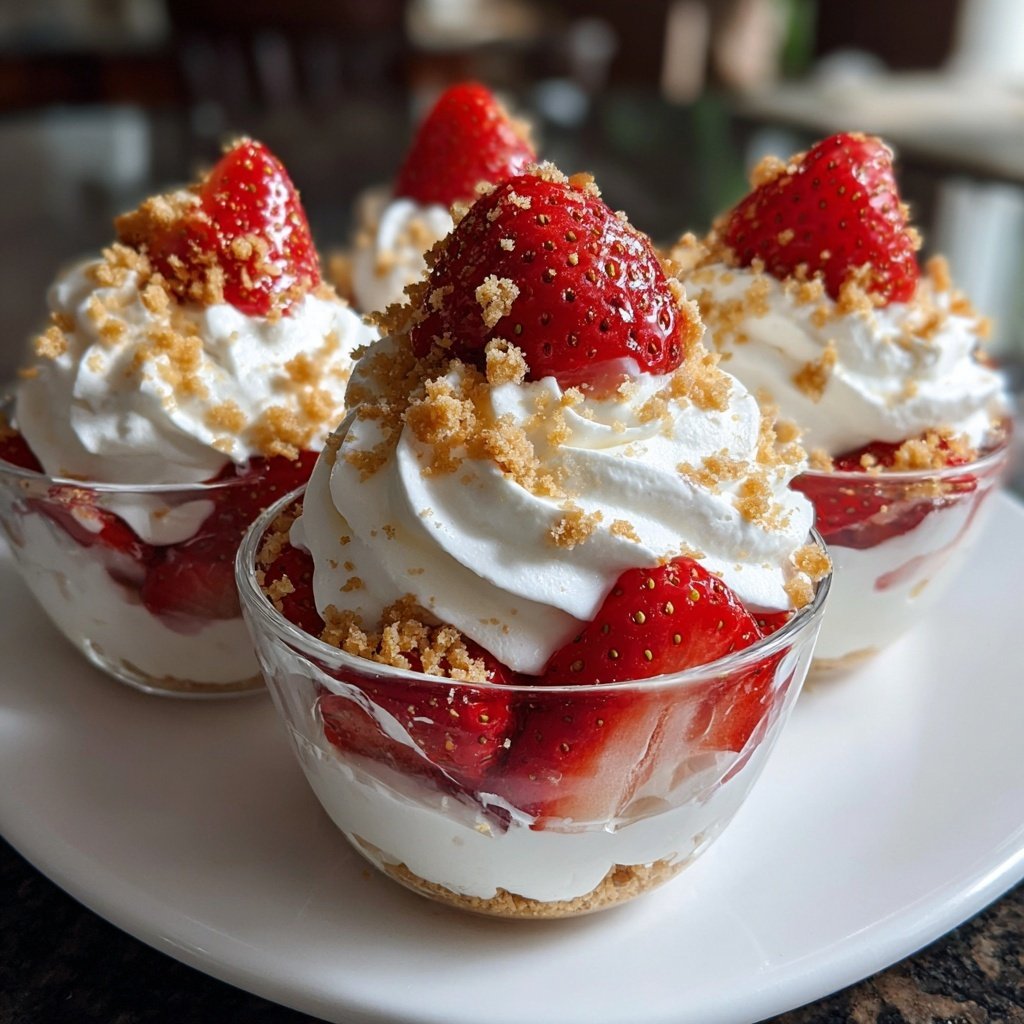 Strawberry Whipped Cream Dessert Cups