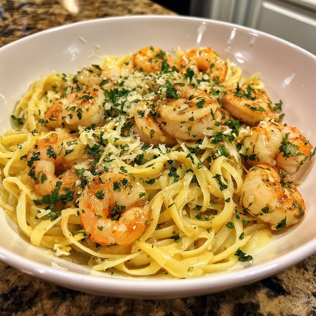 15-Minute Garlic Shrimp Pasta
