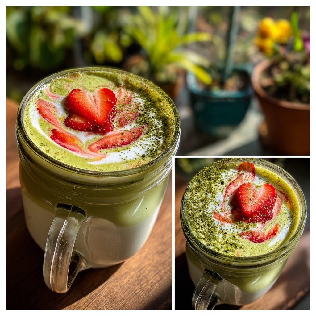 Iced Matcha Strawberry Latte