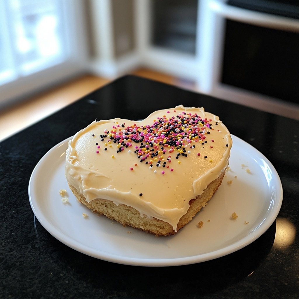 Mini Heart Cake with Vanilla Bean Frosting