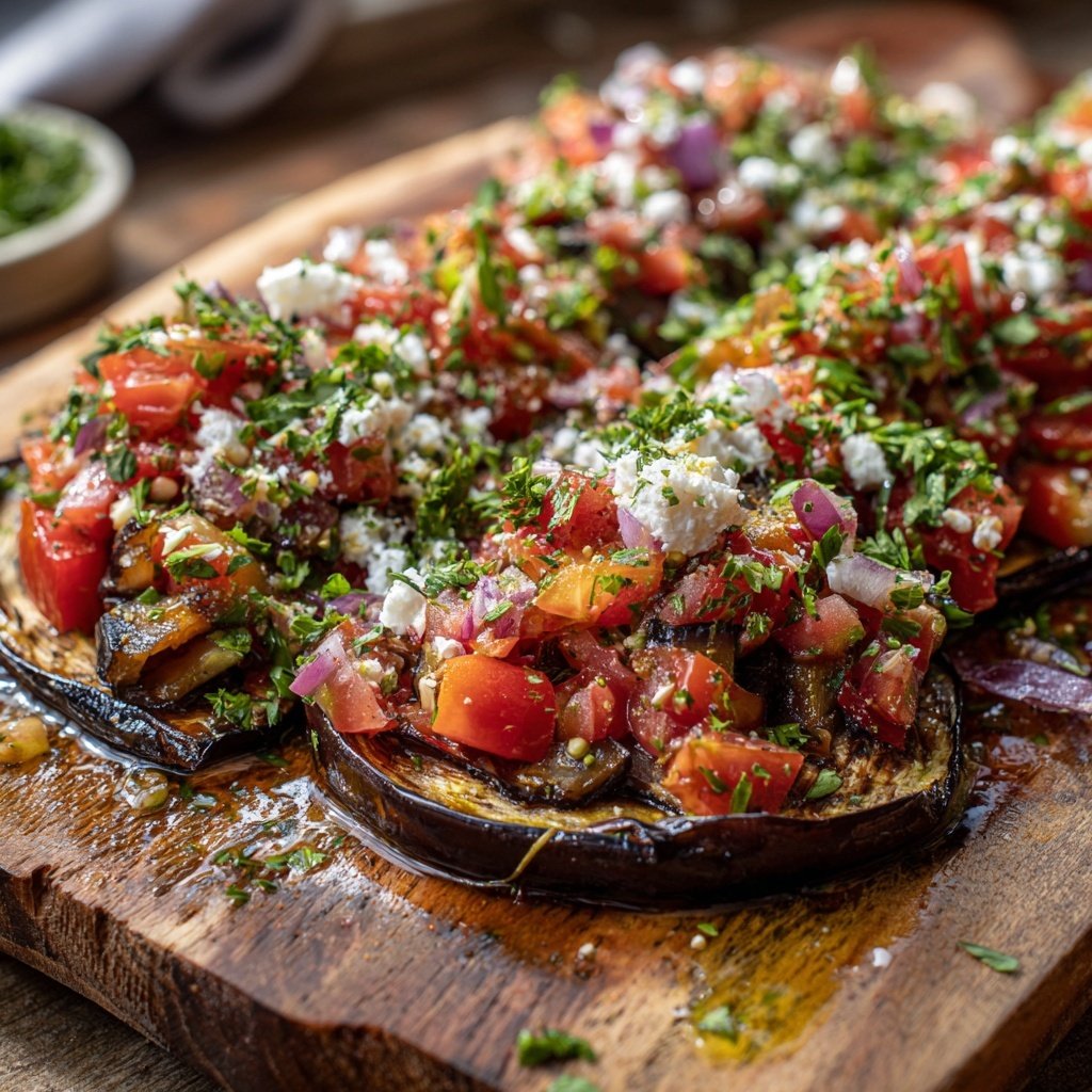 Mediterranean Roasted Eggplant Salad