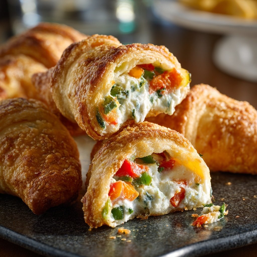 Super Bowl Food Stuffed Crescent Veggie Rolls