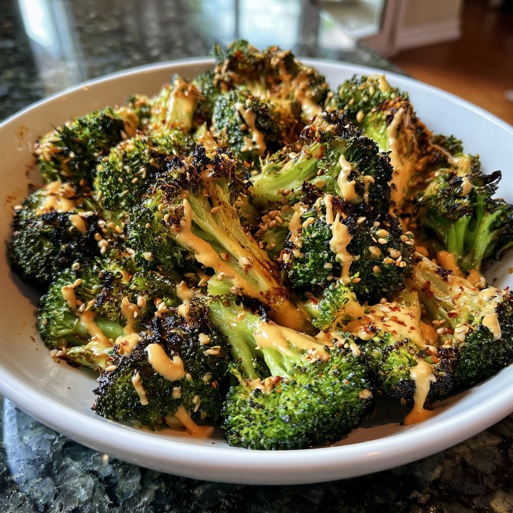 Roasted Broccoli with Tahini Drizzle