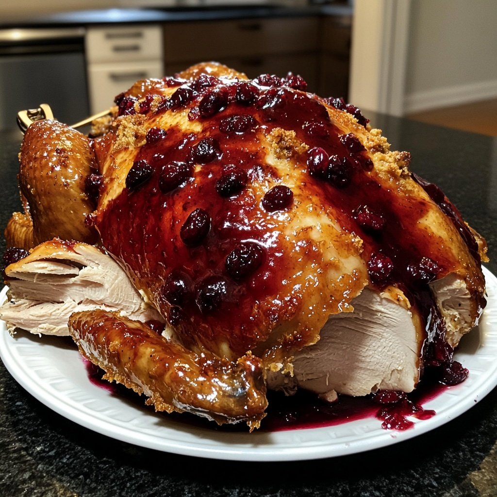 Roasted Turkey with Cranberry Glaze