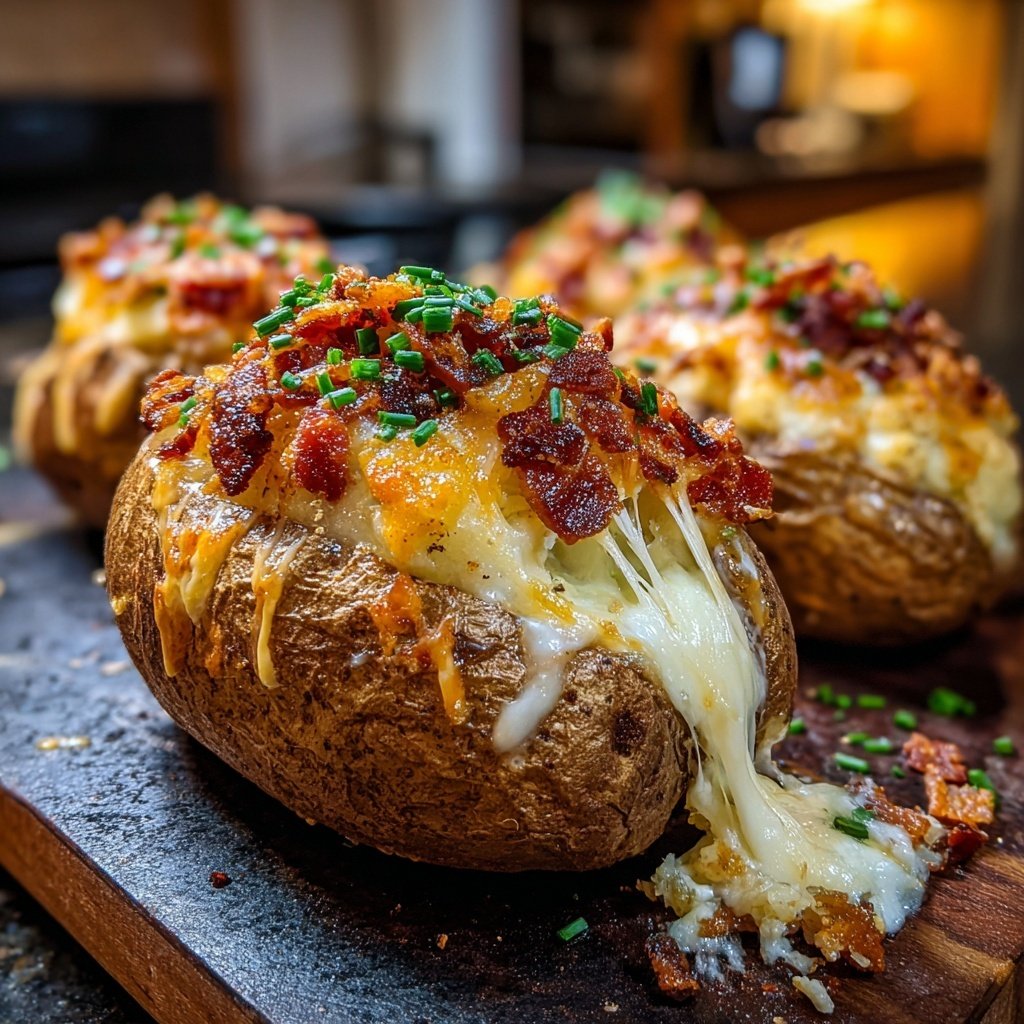 Super Bowl Food Baked Stuffed Potatoes