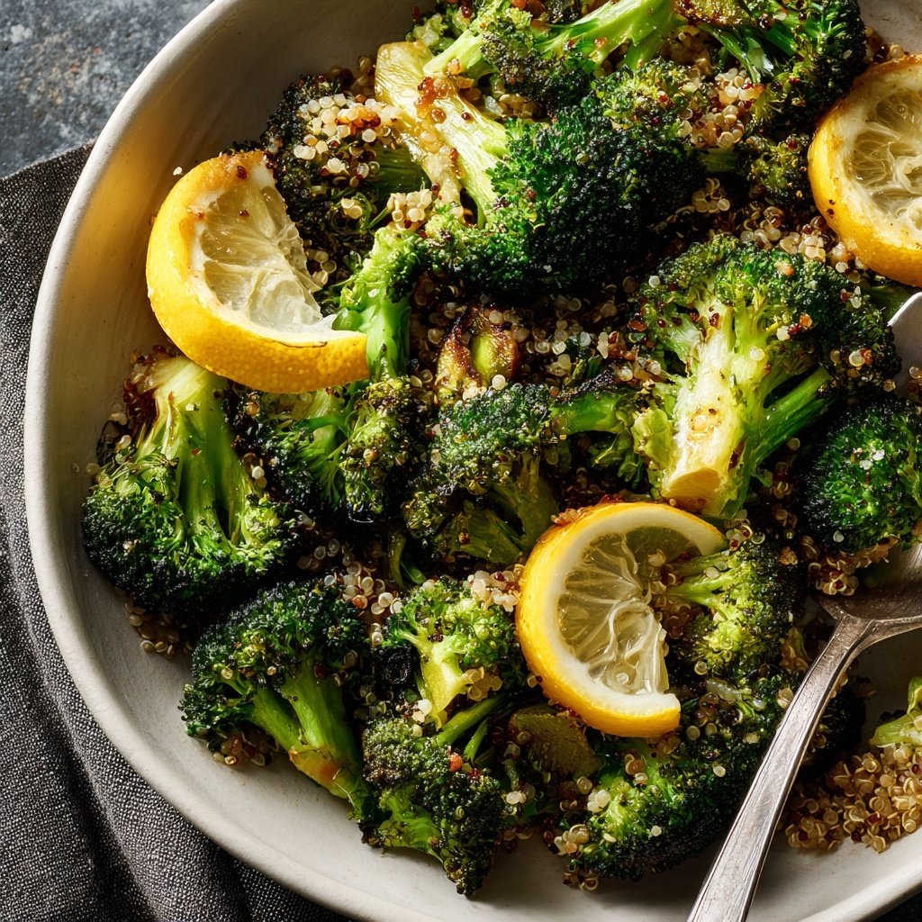 Roasted Broccoli Lemon Grain Bowl